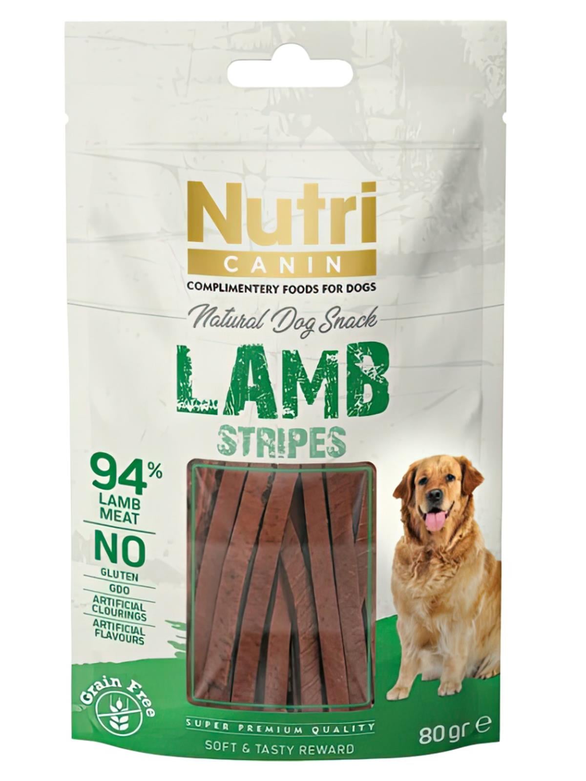 Nutri Canin Lamb Stripes Snack Tahılsız Kuzu Etli Köpek Ödülü 80 Gr