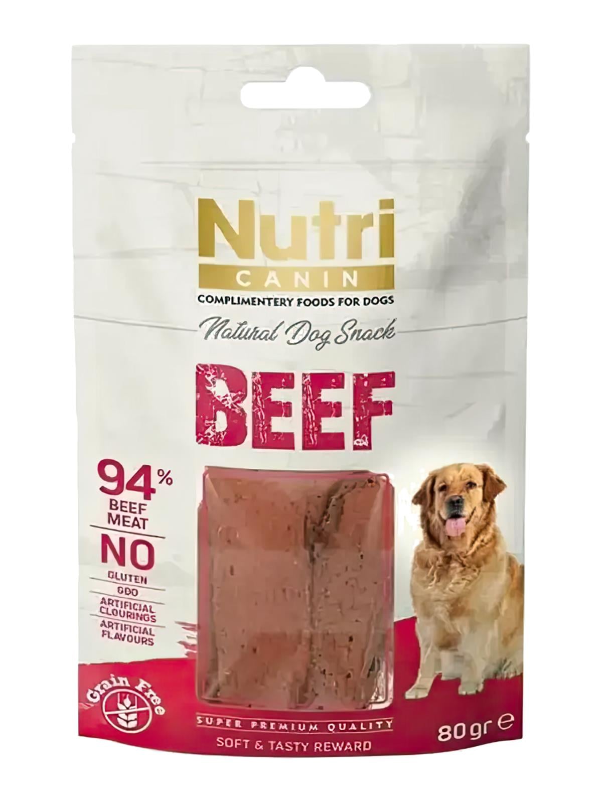 Nutri Canin Natural Dog Snack Beef Tahılsız Biftekli Köpek Ödülü 80 gr