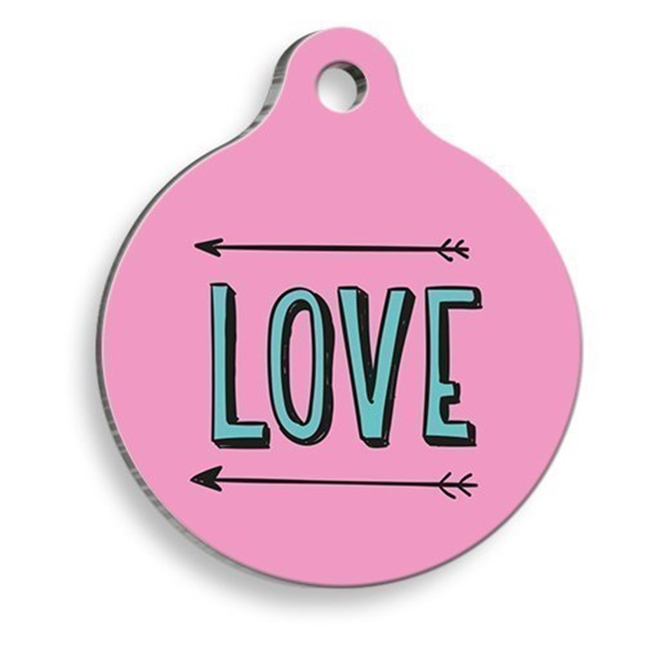 Arrow Love Round Cat And Dog Tag