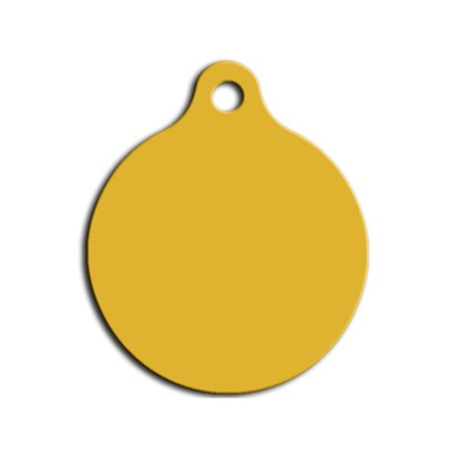 Middle Circle Cat Dog Tag Yellow