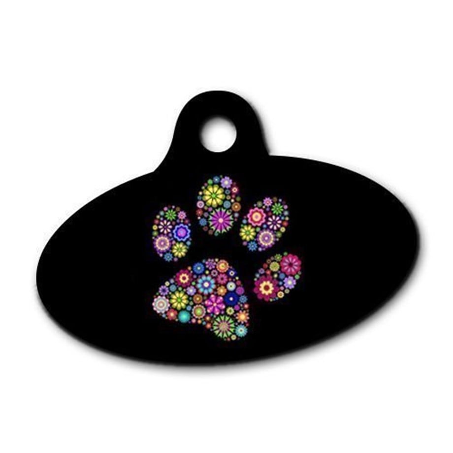 Pati Patterned Ellipse Cat Dog Tag