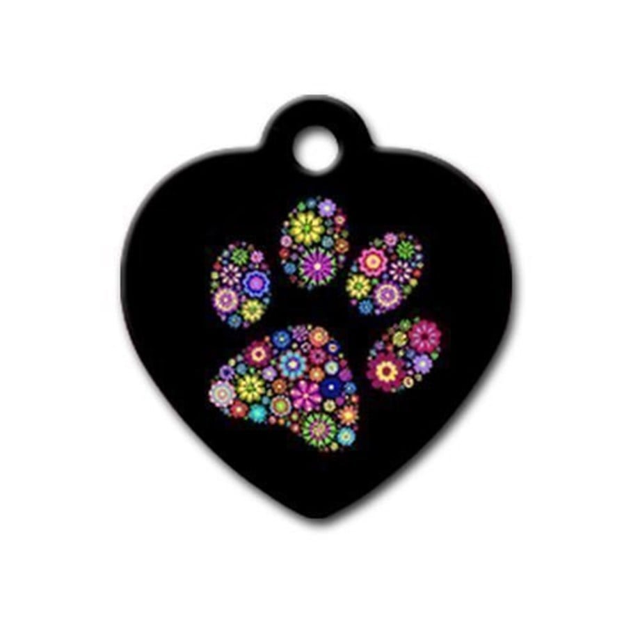 Pati Patterned Heart Cat Dog Tag