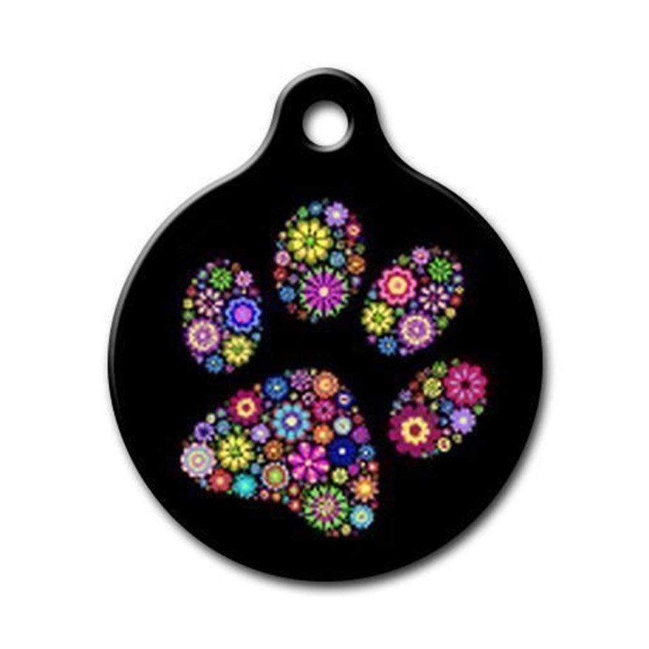 Pati Patterned Round Cat Dog Tag