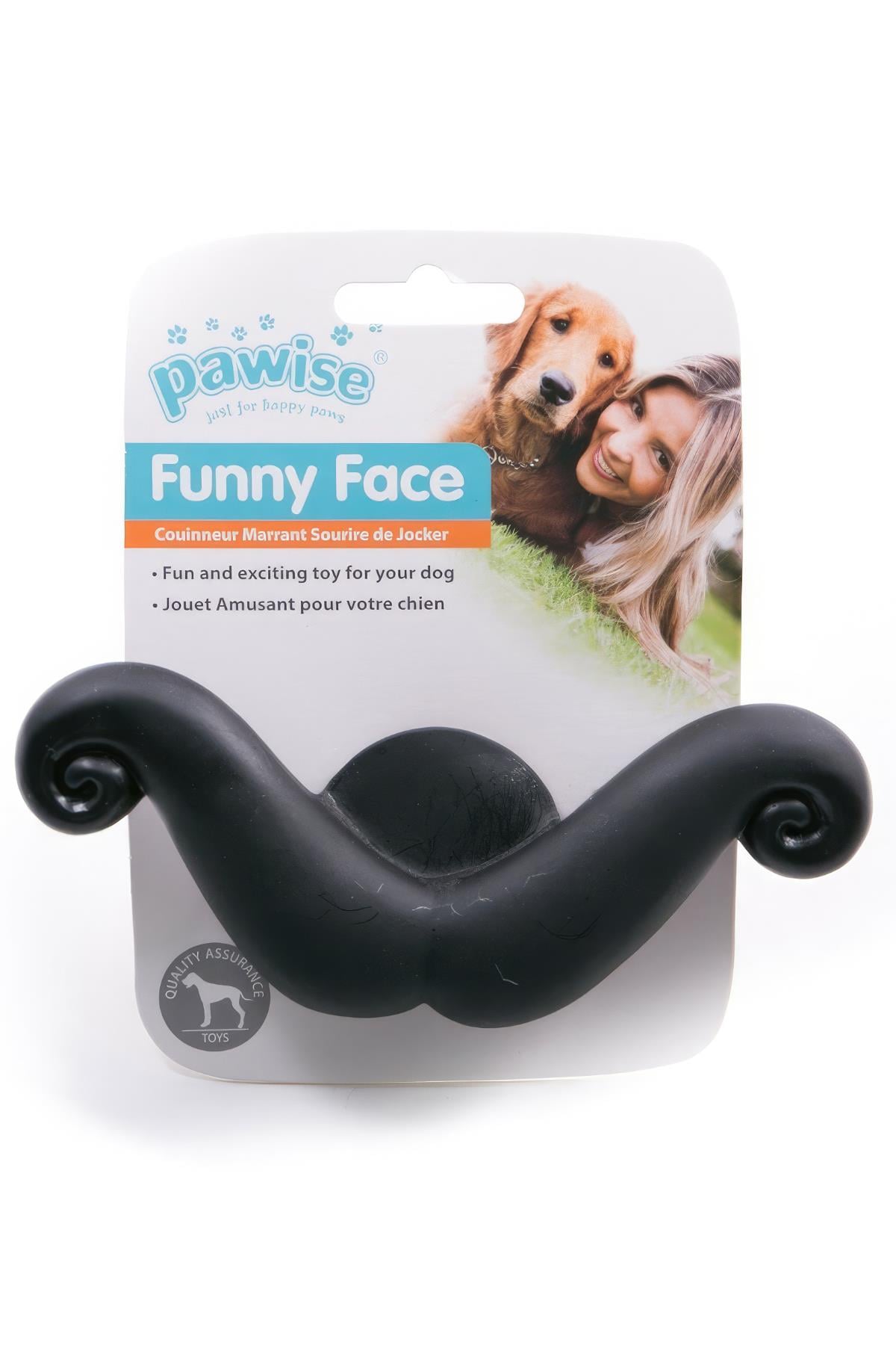 Pawise Vinyl Voice Mustache Dog Toy 6X16Cm (Black)