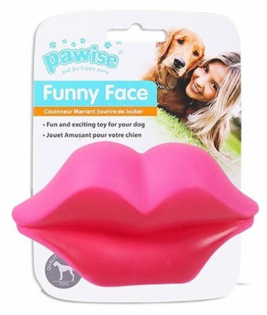 Pawise Vinil Sesli Dudak Köpek Oyuncağı 9x14cm (Pembe)