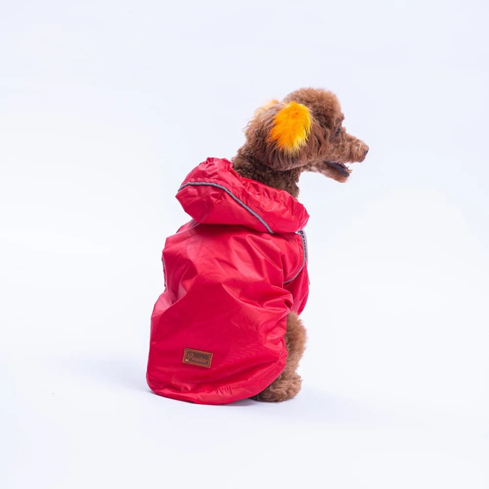 PawStar 25508 Kırmızı Pluvia Yağmurluk Küçük ve Orta Irk