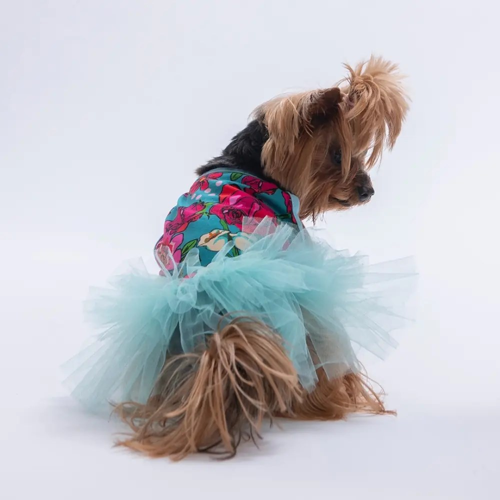 PawStar 26305 Yeşil Wildflowers Elbise