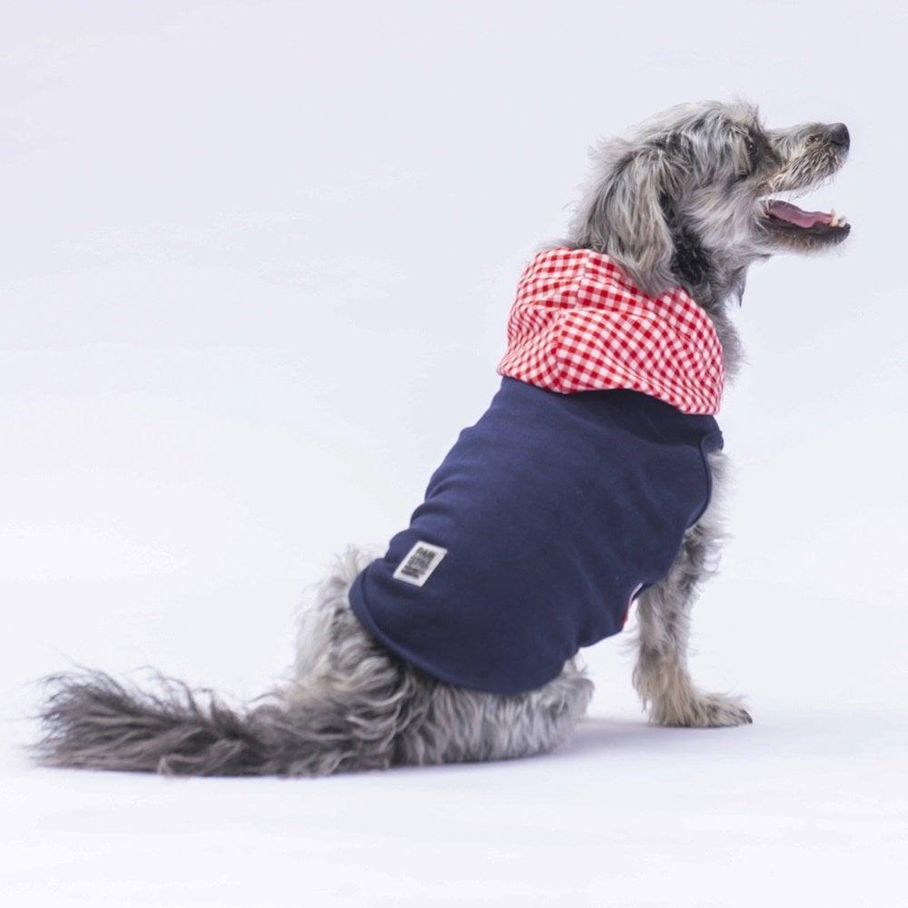 PawStar Lacivert Gingham Kap onlu Polo T Shirt