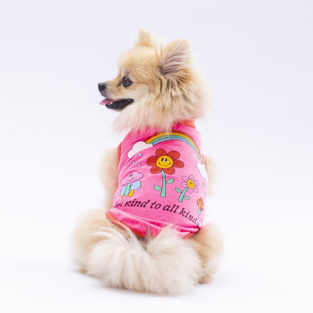 PawStar Neon Pink Be Kind T-Shirt Küçük Irk