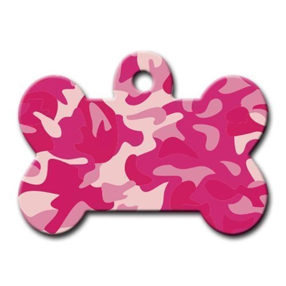 Pink Camouflage Patterned Cat Dog Tag