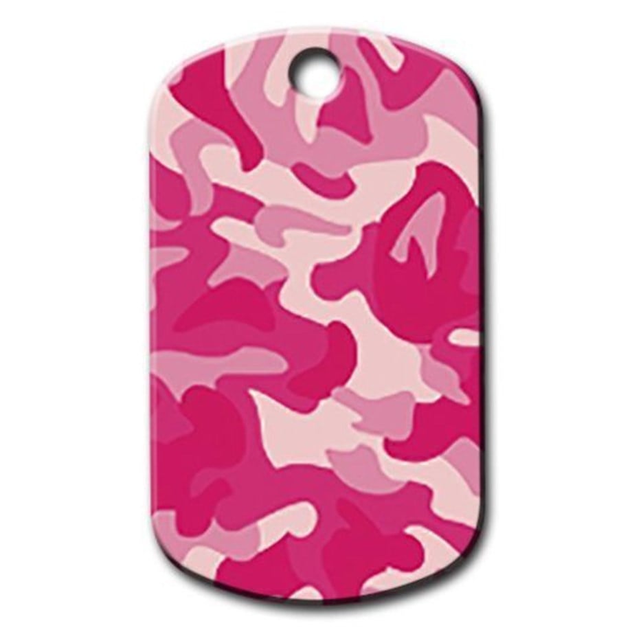 Pink Camouflage Cat Dog Tag