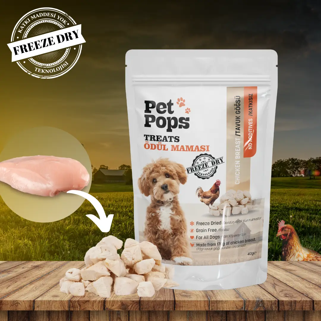 Pet Pops Tavuk Göğsü, Freeze Dry Köpek Ödül Maması