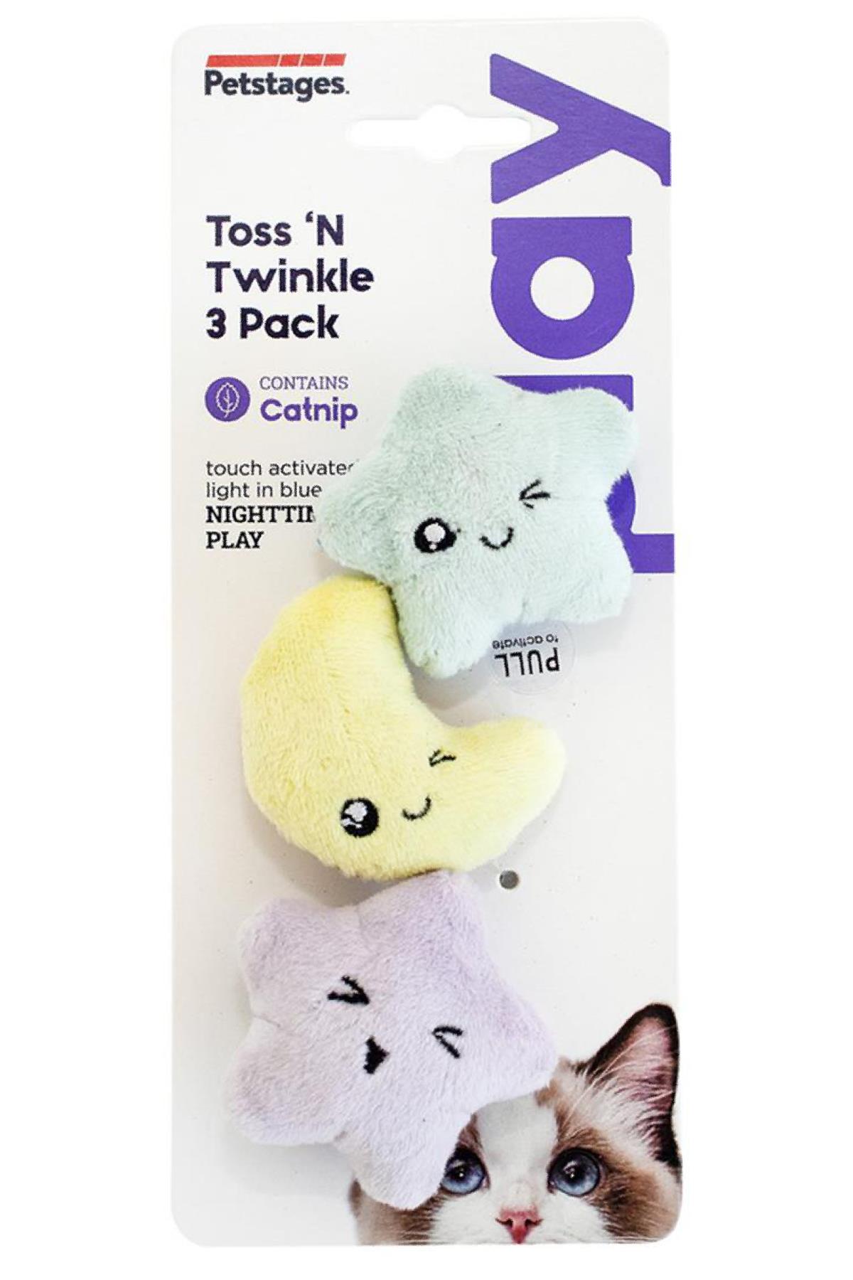 Petstages Toss 'N Twinkle Catnip Kedi Oyuncakları - 3'lü Paket