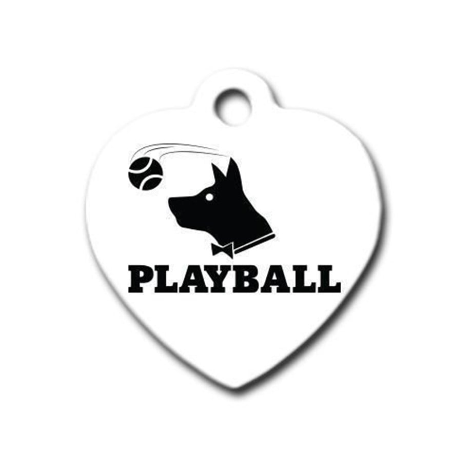 Playball Heart Dog Tag