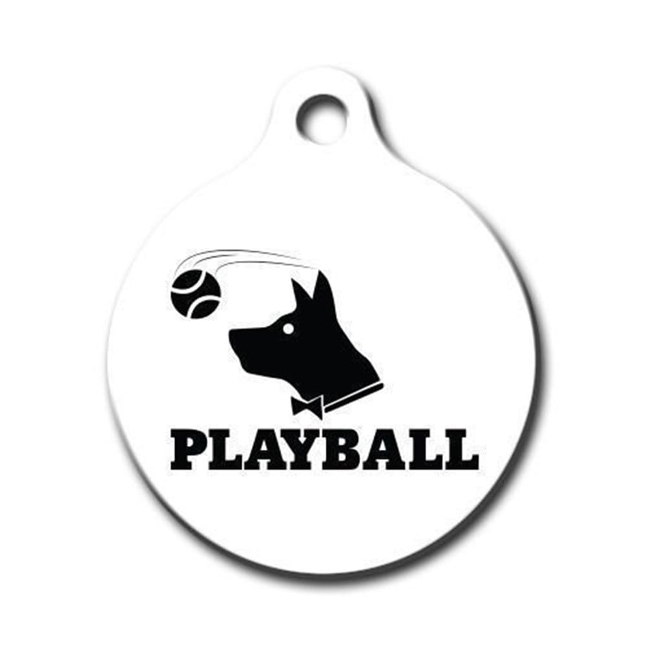 Playball Round Dog Tag