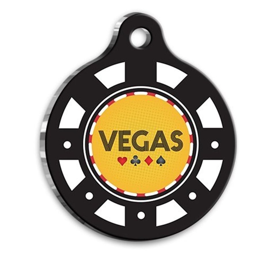 Poker Chip Round Cat And Dog Tag