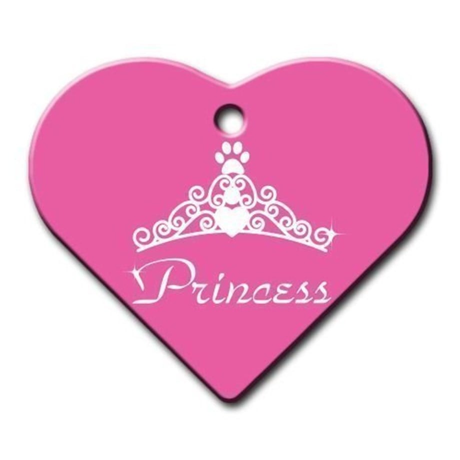 Princess Wide Heart Cat Dog Tag