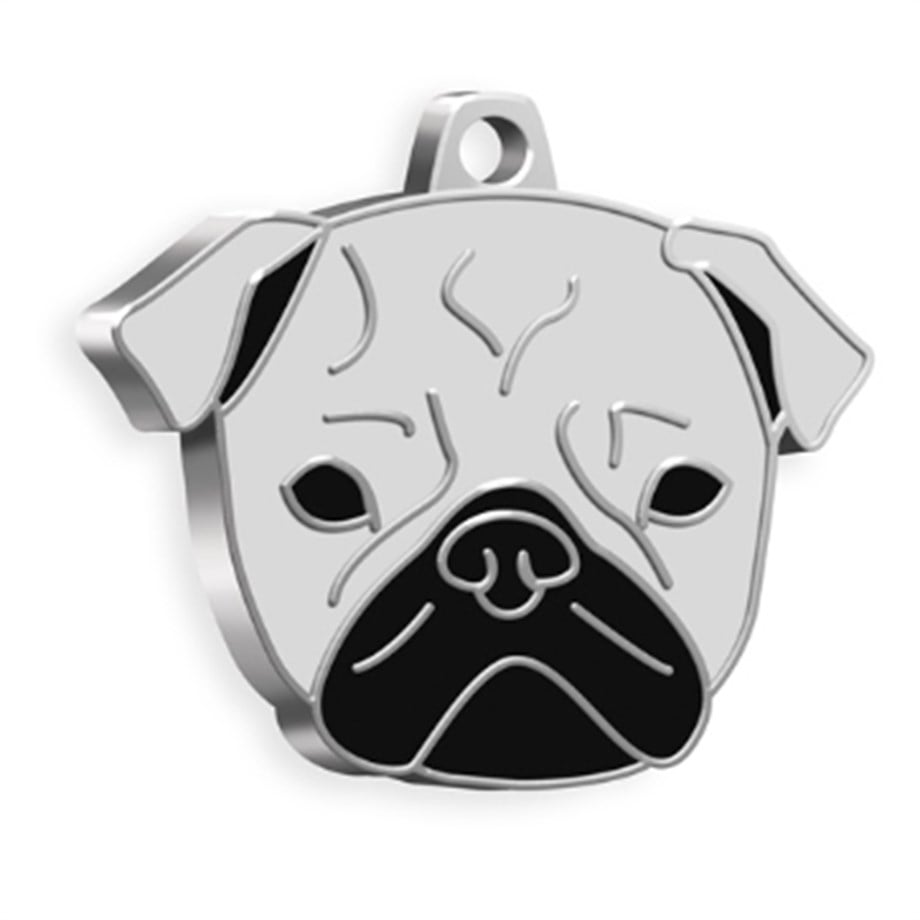 Pug Dog Tag Gray