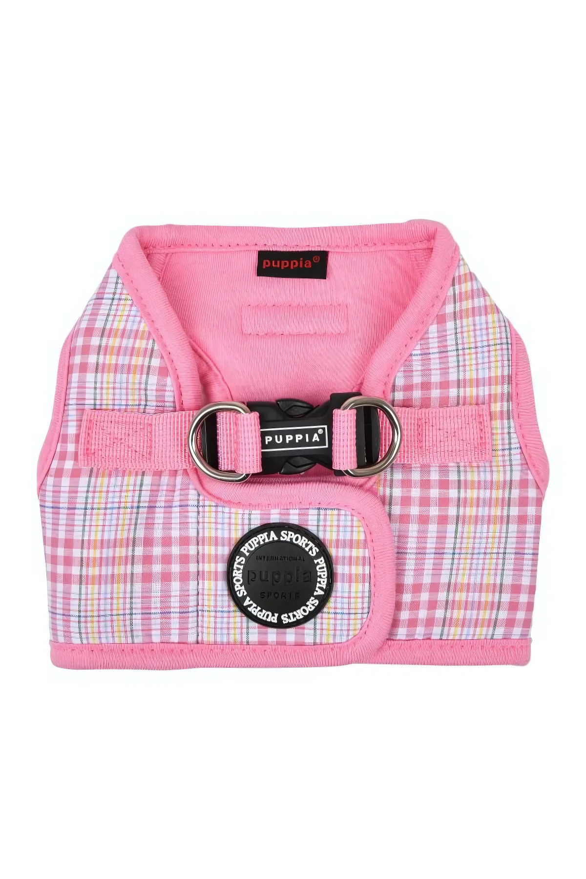 Puppia Göğüs Tasması Kareli Pembe - XL