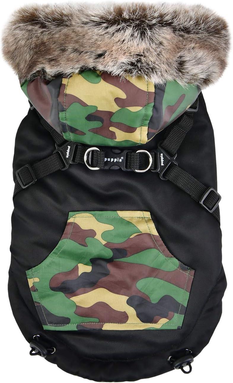 Puppia Orson Göğüs Tasmalı Köpek Montu Siyah