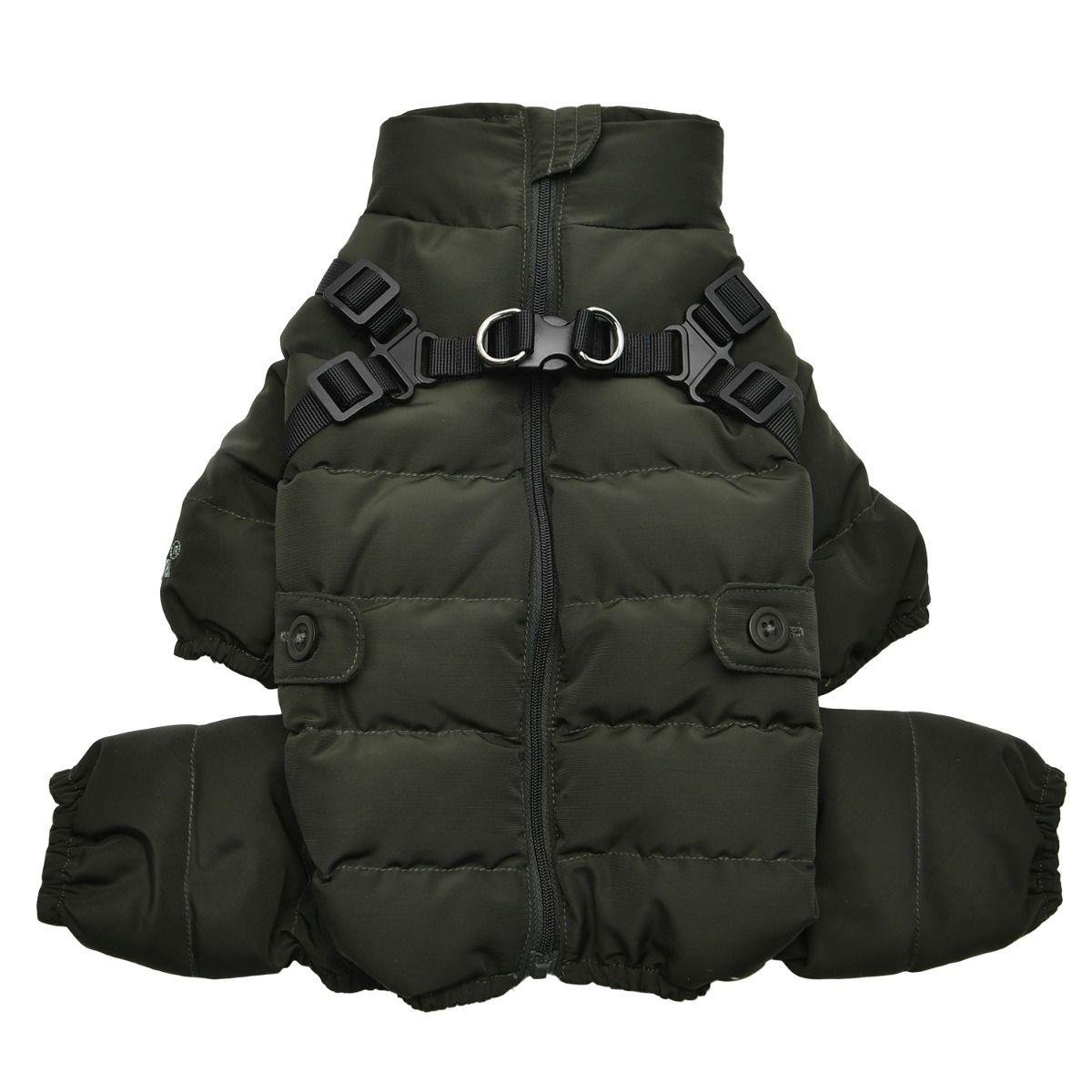 Puppia Ultra Light Soft Onesie Tasmalı Köpek Tulumu Haki