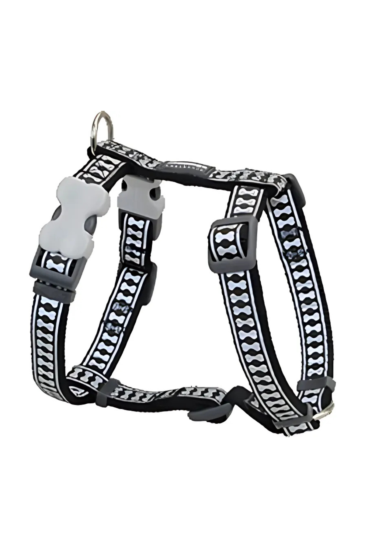 Red Dingo Reflektörlü Kemik Desenli Köpek Göğüs Tasması Siyah 25 Mm
