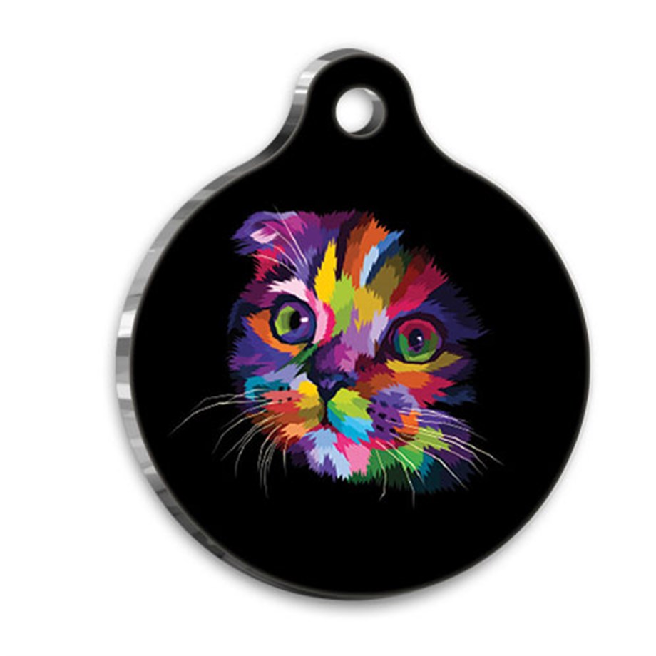 Color Scottish Fold Round Cat Tag