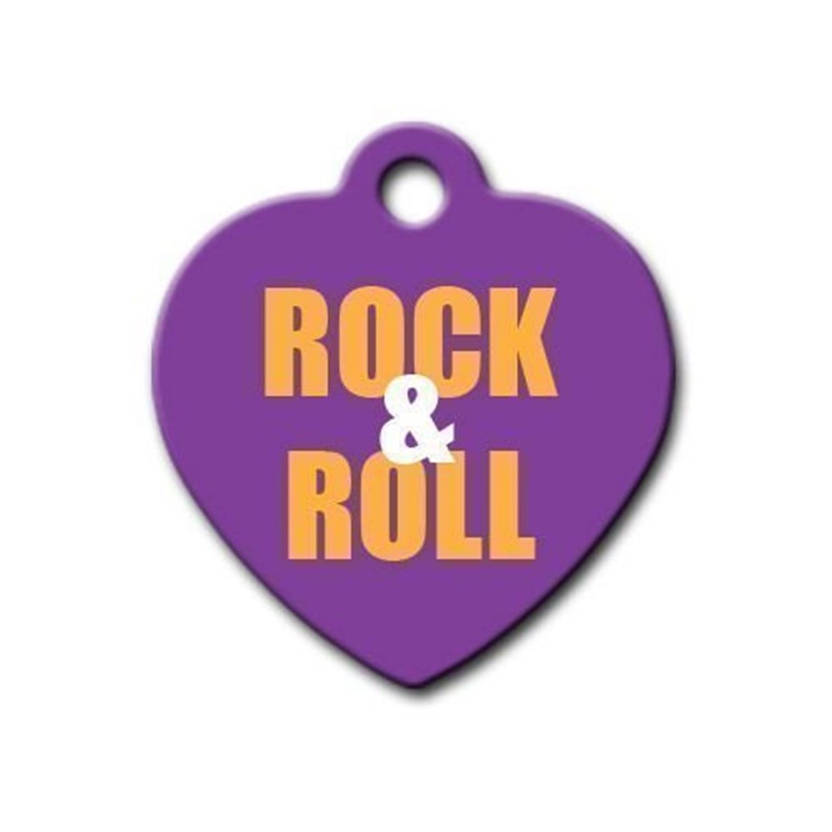 Rock & Roll Heart Cat Dog Tag