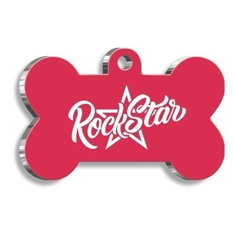 Rock Star Pink Cat Dog Tag