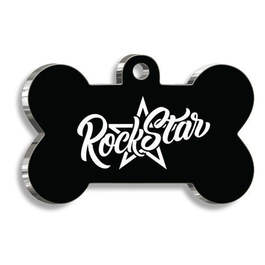 Rock Star Black Cat Dog Tag