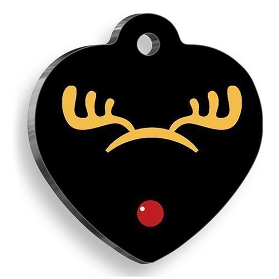 Rudolph Heart Cat And Dog Tag