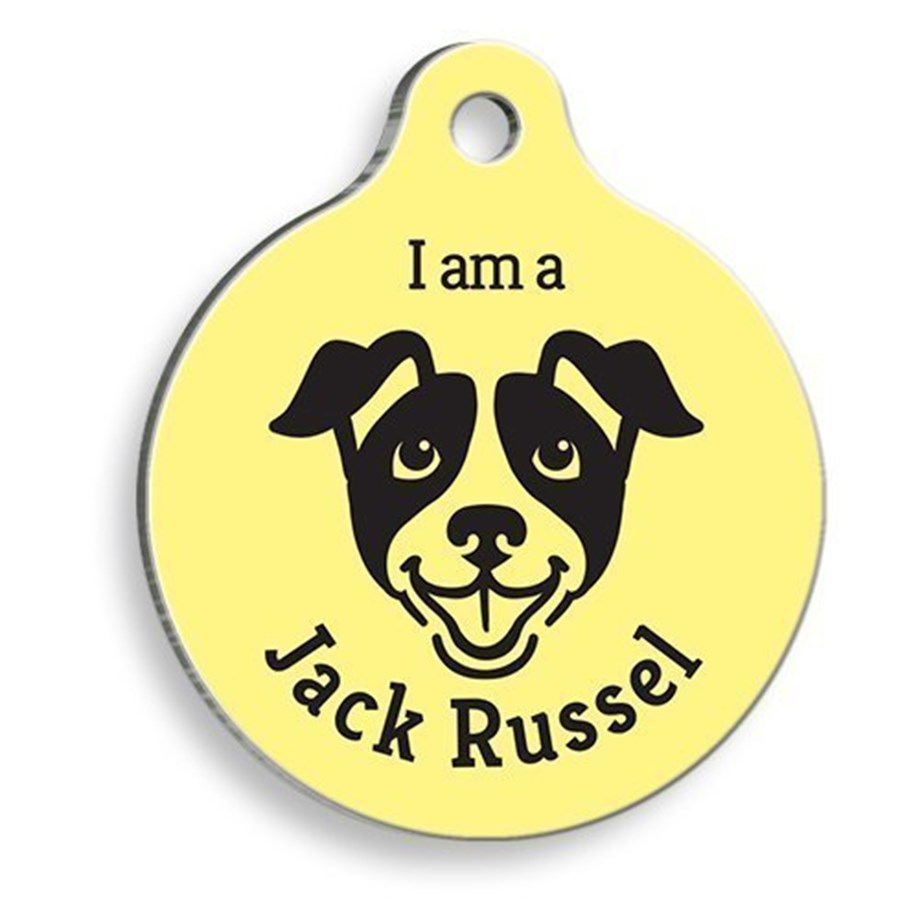 Yellow Jack Russel Round Dog Tag