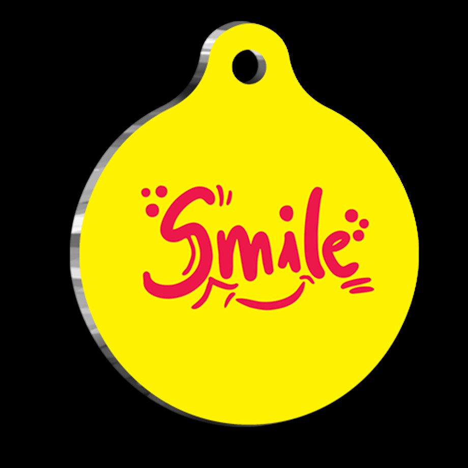Yellow Smile Cat Dog Tag