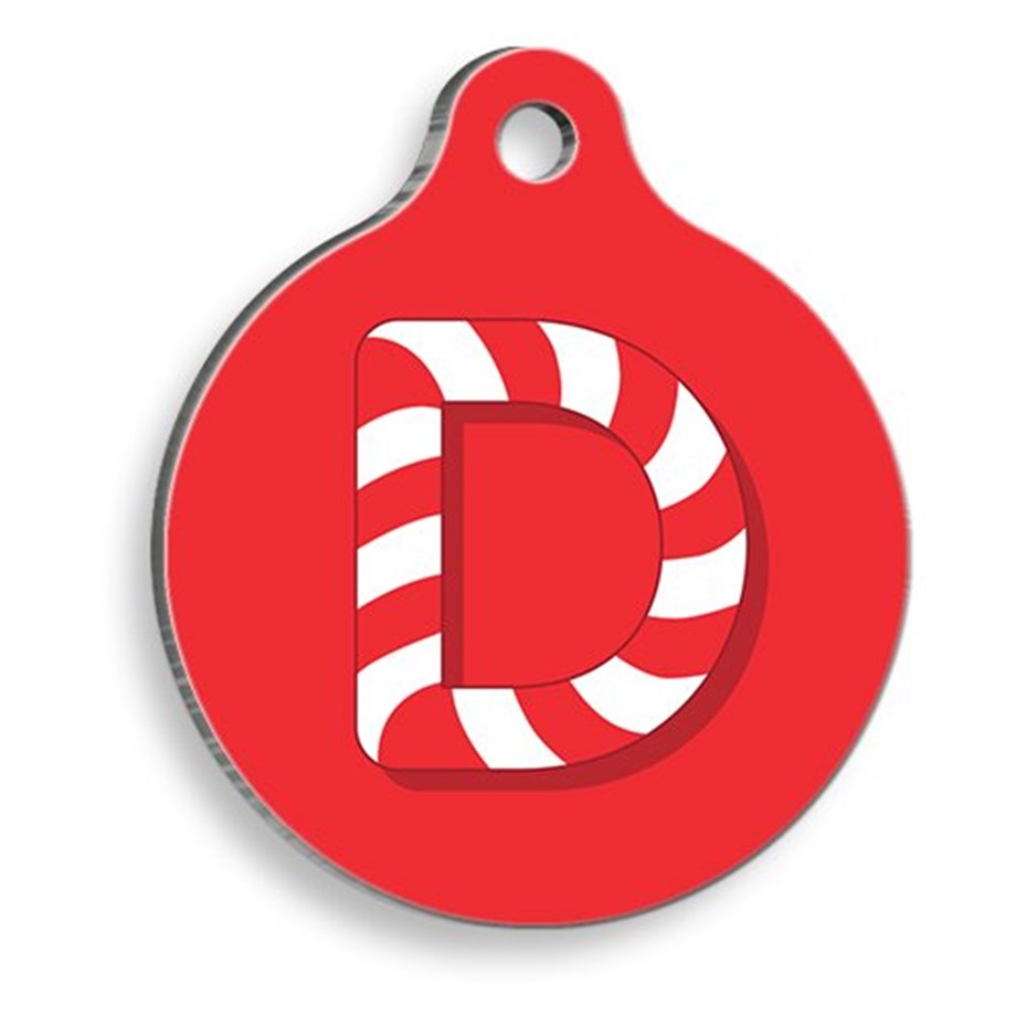Sugar Shaped Letter Round Cat And Dog Tag