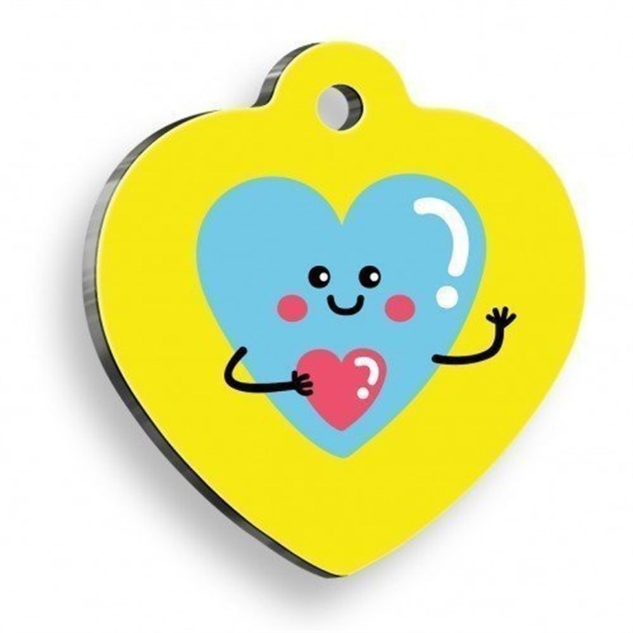 Hi Love Heart Cat And Dog Tag