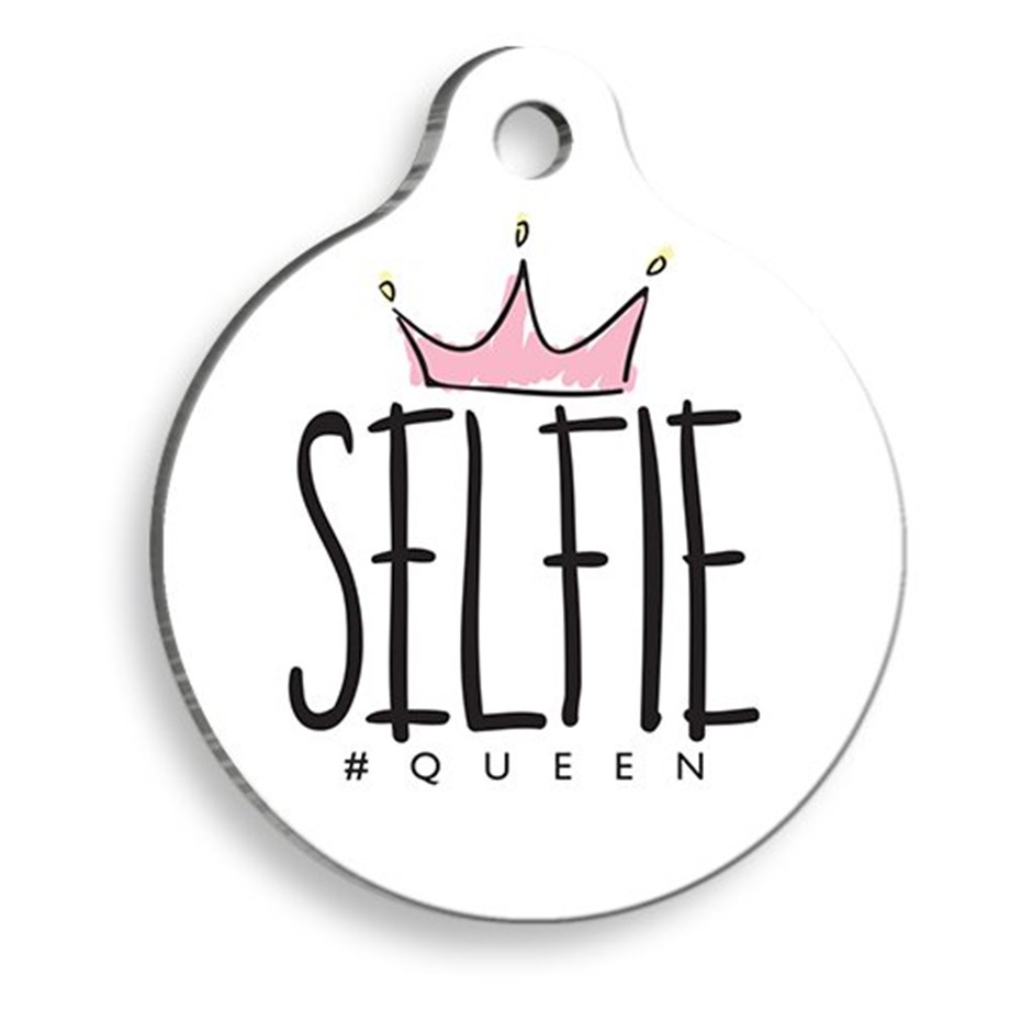 Selfie Queen Round Cat And Dog Tag
