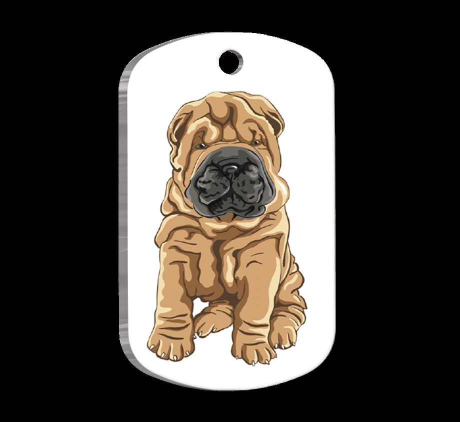 Shar Pei Illustrated Dog Tag