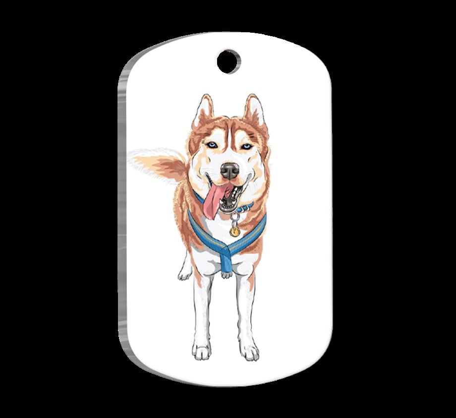 Siberian Husky Illustrated Dog Tag