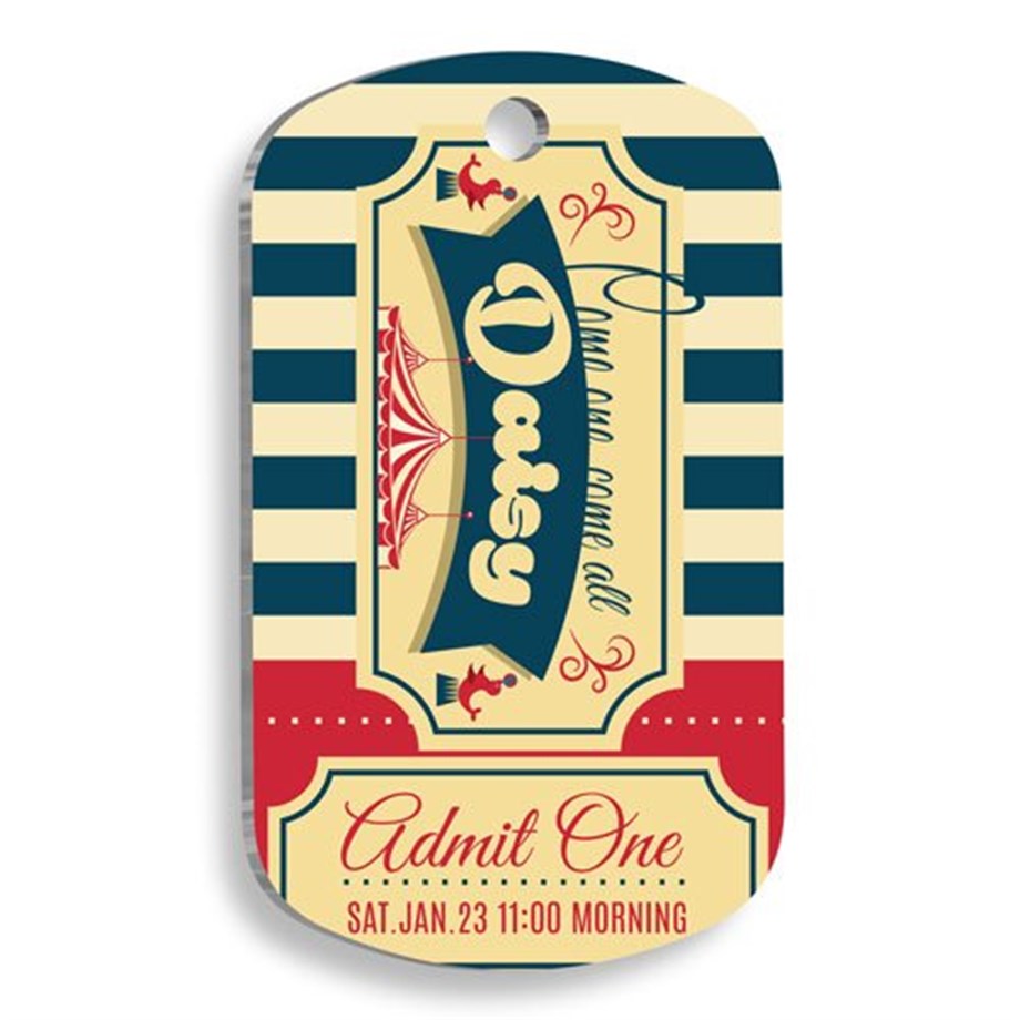 Circus Ticket Cat And Dog Tag