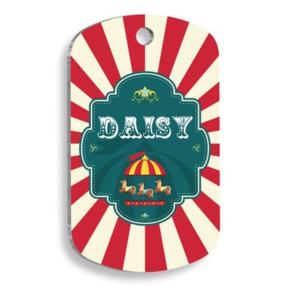 Circus Patterned Cat And Dog Tag