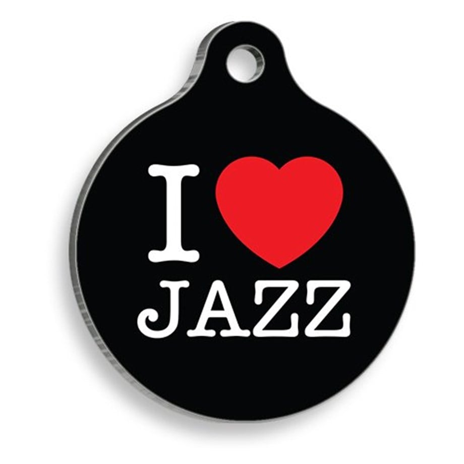 Black Jazz Round Cat And Dog Tag