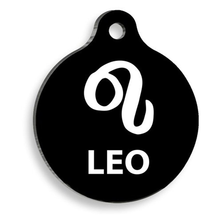 Black Lion Lion Zodiac Round Cat And Dog Tag