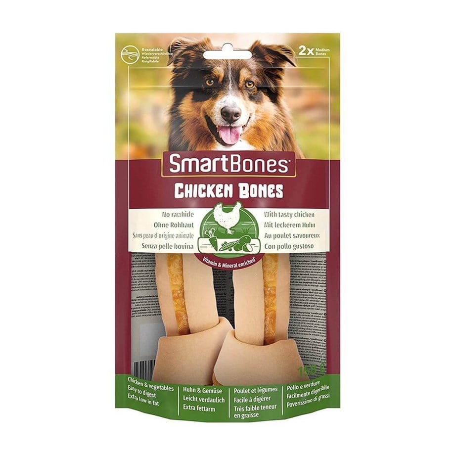 SmartBones Chicken Bones Orta Irk Köpekler İçin Tavuklu Düğümlü Kemik 158gr (2'li)
