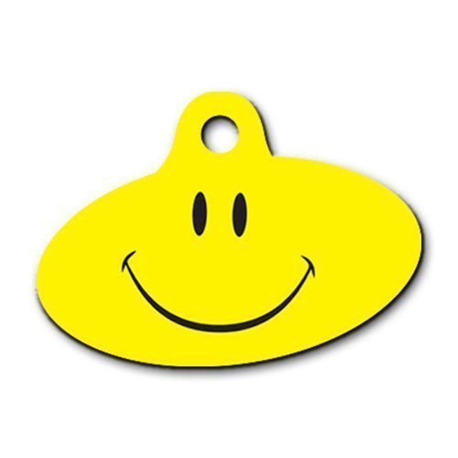 Smile Patterned Ellipse Cat Dog Tag