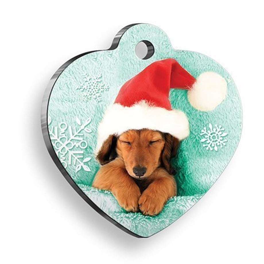 Snow Dog Heart Dog Tag