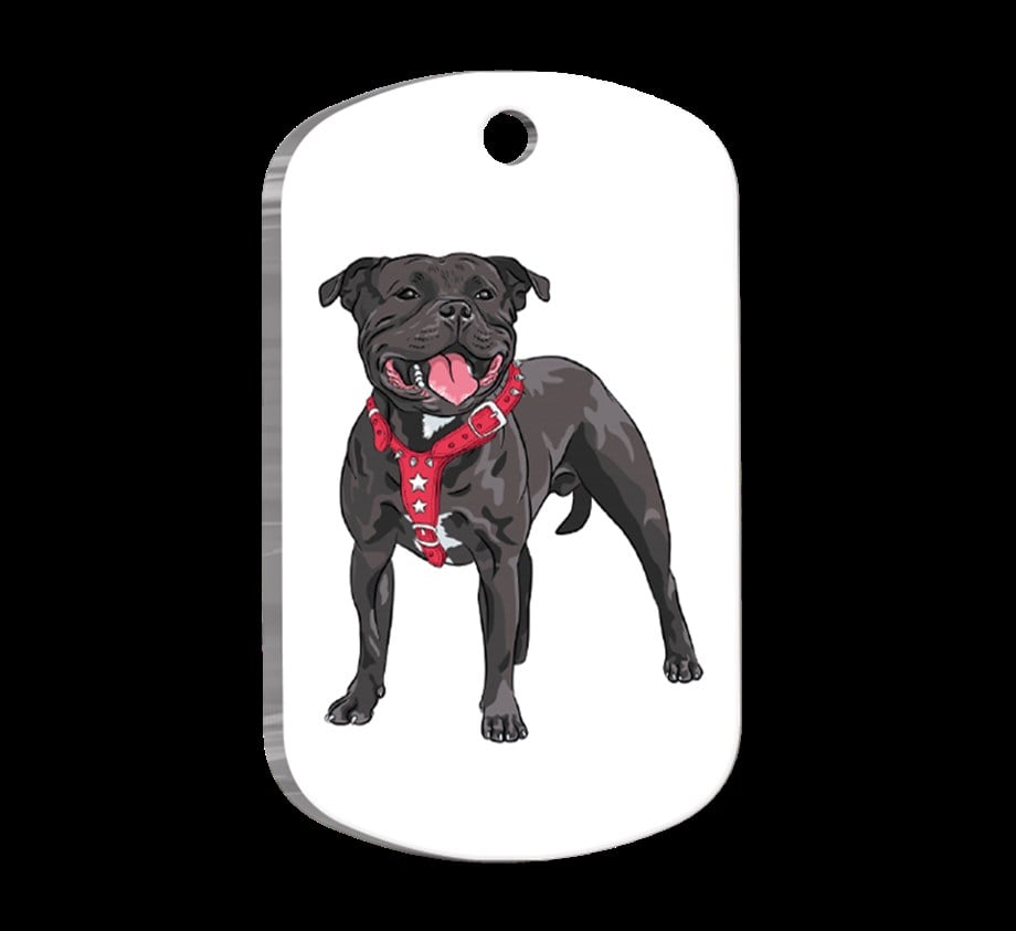 Staffordshire Bull Terrier Illustrated Dog Tag