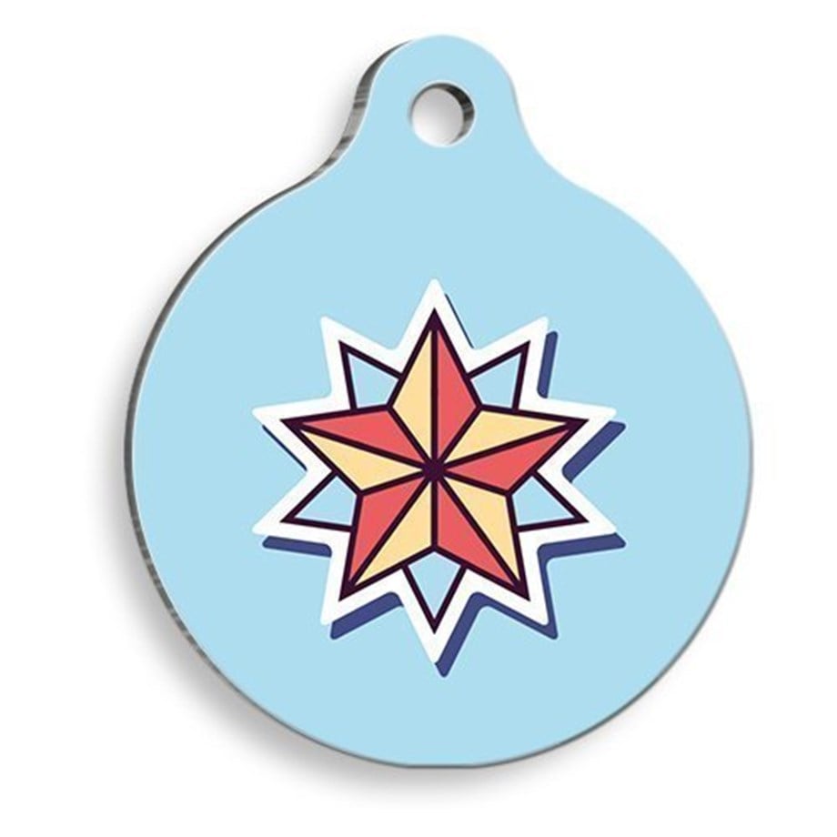 Stars Round Cat And Dog Tag