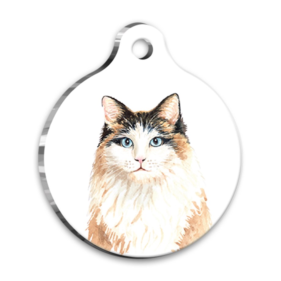 Watercolor 2 Round Cat Tag