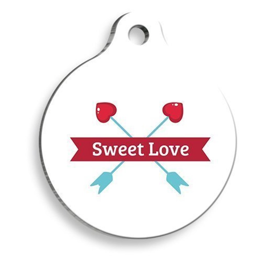 Sweet Love Round Cat And Dog Tag
