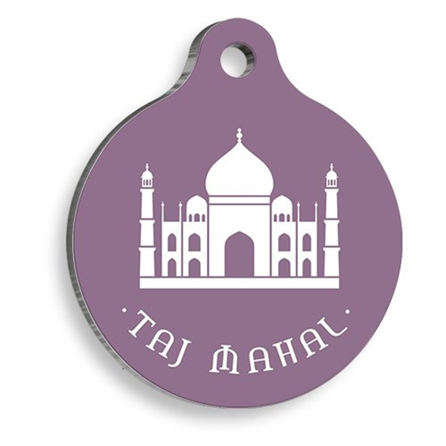 Taj Mahal Figure Round Cat And Dog Tag